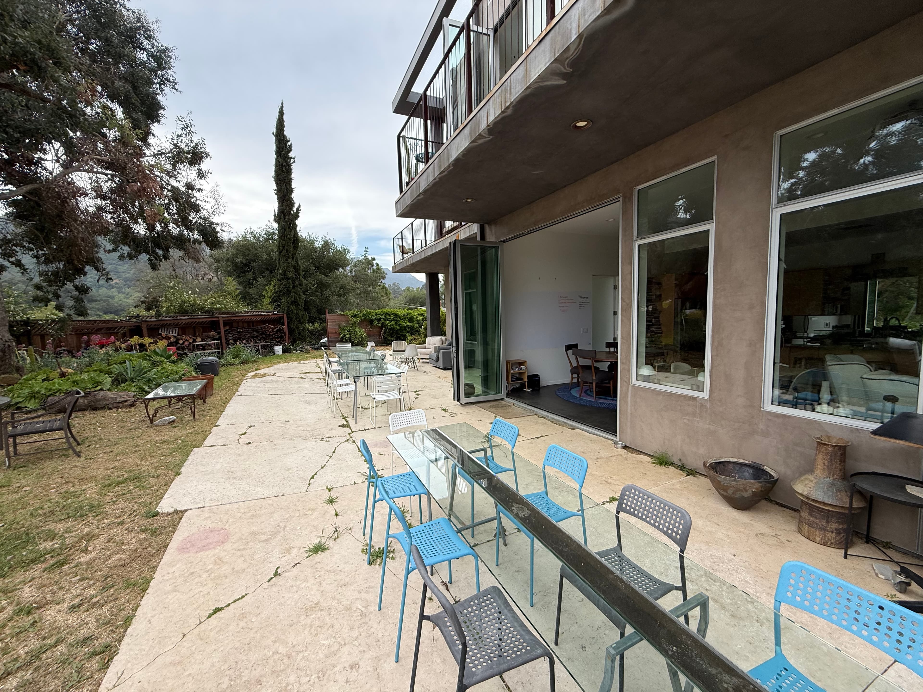 Outdoor cowork and dining space at the house.